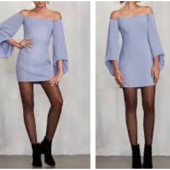 Reformation Casanova Bluebell Dress Size S Long Bell Sleeve Square Neck - Picture 1 of 13